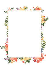 watercolor flowers template for nursery, baby shower, invitation for birthday party