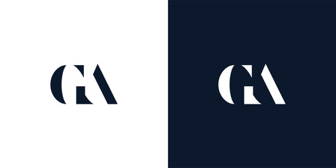 Abstract letter GA logo.