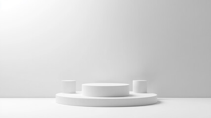 Minimalistic display platform for product showcasing in a bright, modern interior setting