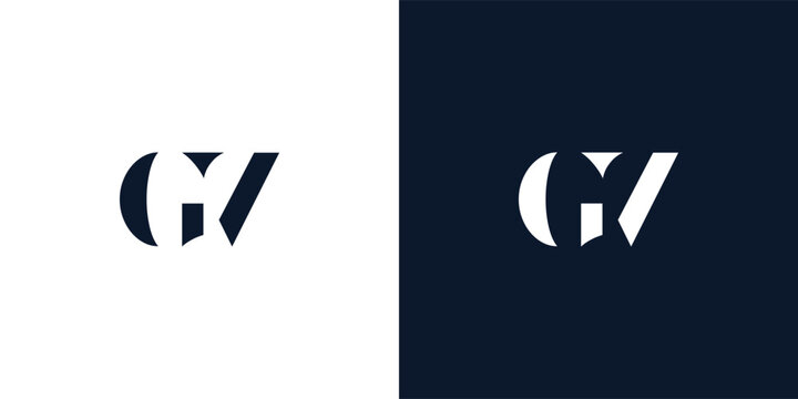 Abstract letter GV logo.