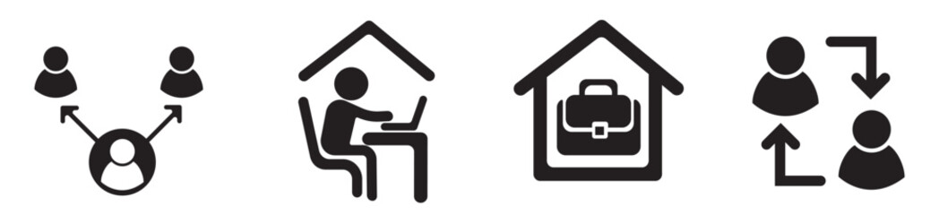 Home office and job related icon set. Home office icons vector illustration