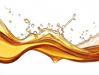 Mesmerizing Golden Liquid Splash and Wave Flowing in Dynamic Motion