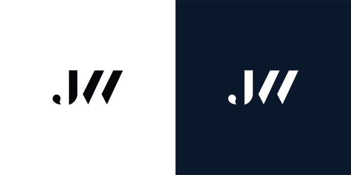 Abstract letter JW logo.