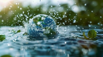 A concept of saving water and protecting the environment, emphasizing