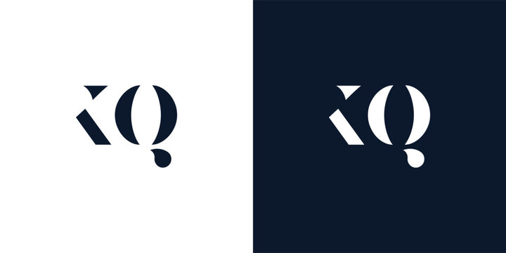 Abstract letter KQ logo.