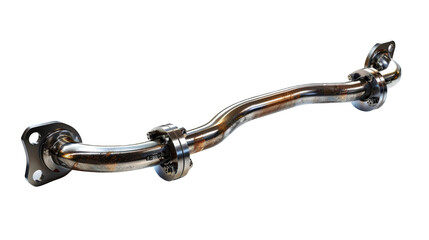 Obraz premium Curved Metal Pipe with Flanges