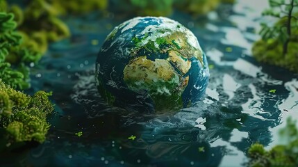 A concept of saving water and protecting the environment, emphasizing