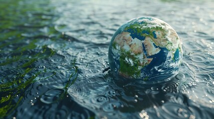 A concept of saving water and protecting the environment, emphasizing