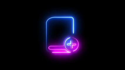 Glowing neon dictionary icon illustration .