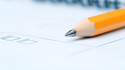 Partially Completed Checklist with Pencil on Top