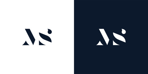 Obraz premium Abstract letter MS logo.