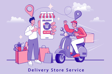 card with a scooter