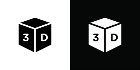 3D icon Thin line flat illustration