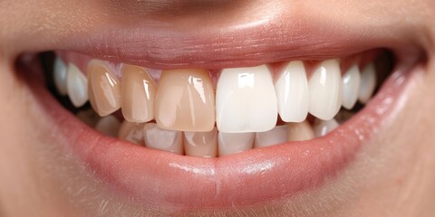 Fototapeta premium Bright Smile Shade Chart for Teeth Whitening