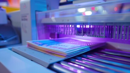 Fototapeta premium Cheque Processing Machine: This machine scans and processes checks, automating verification and clearing to streamline the deposit process. 