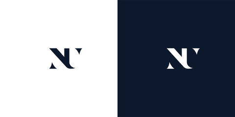 Abstract letter NU logo.
