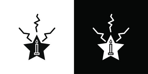 Black magic icon Thin line flat illustration