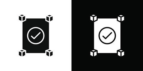 Blockchain technology icon Thin line flat illustration