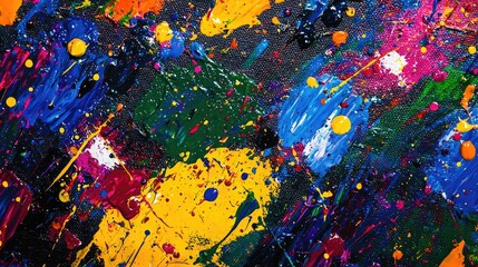 Abstract expressionist paint splatters and brush strokes archive