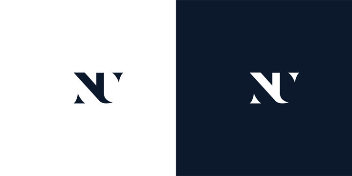 Abstract letter NU logo.