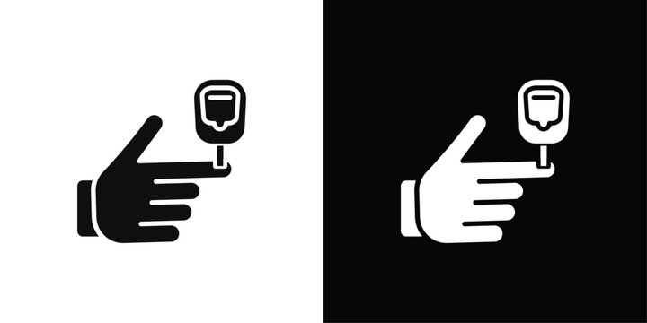 Blood sugar icon Thin line flat illustration