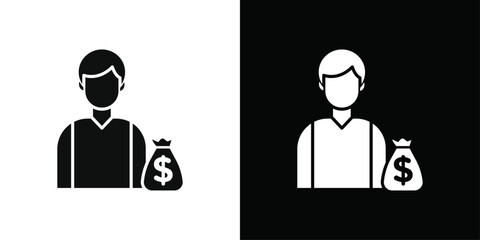 Capitalism icon Thin line flat illustration