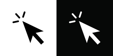 Click icon Thin line flat illustration