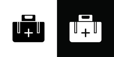 Emergency kit icon Thin line flat illustration