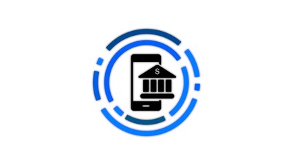 Technology banking managements icon isolated. 4k illustration 