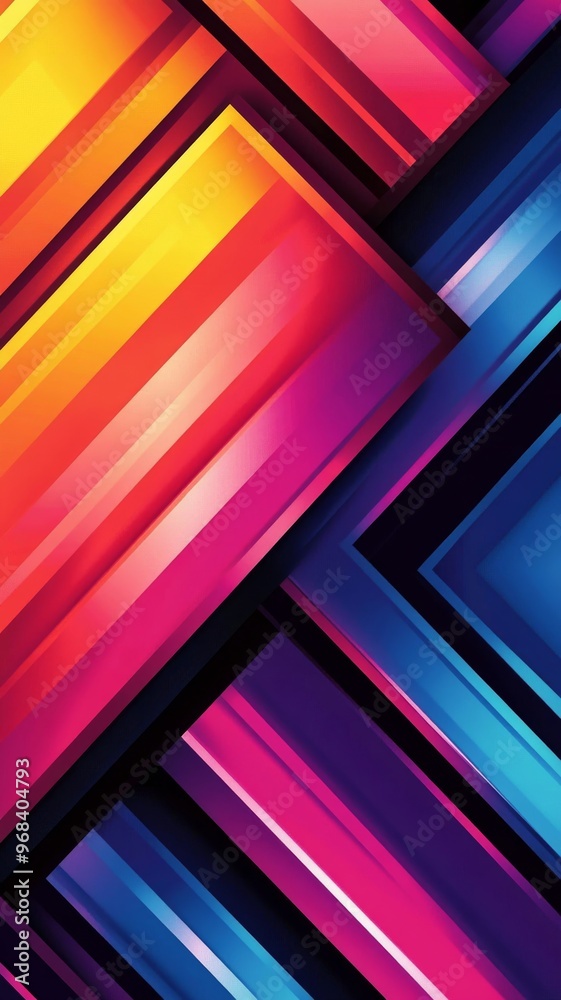Aufkleber abstract geometric pattern with vibrant colors, digital art design concept