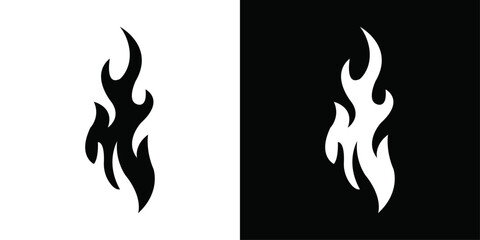 Fire flame icon Thin line flat illustration