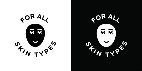 Obraz premium for all skin types icon Thin line flat illustration