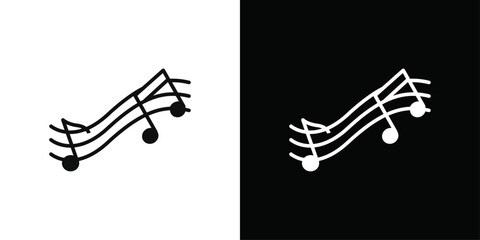 Music icon Thin line flat illustration