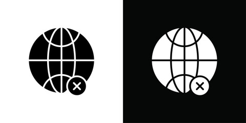 Fototapeta premium offline icon Thin line flat illustration