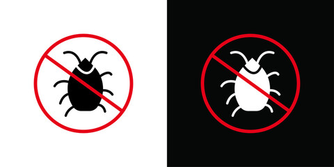 Pest control icon Thin line flat illustration