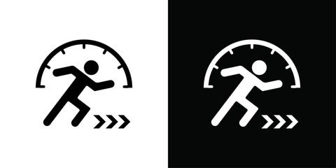 running Speed icon Thin line flat illustration