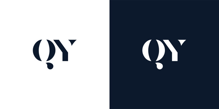 Abstract letter QY logo.