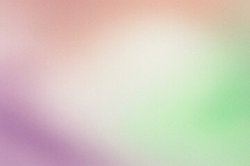 Abstract light pastel pink and green gradient background texture with noise, vintage grainy effect