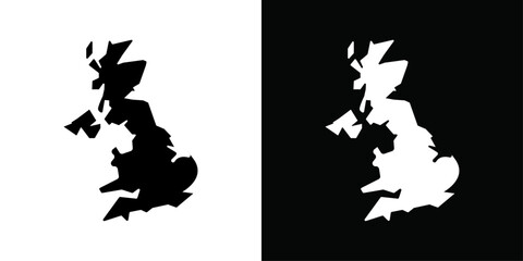 United Kingdom map icon Thin line flat illustration