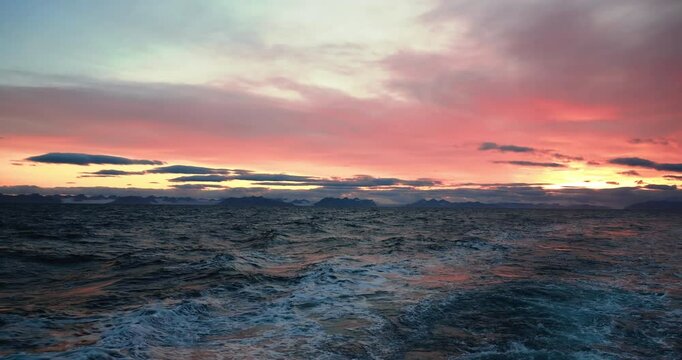 Sunset In The Greenland Sea, Arctic, Svalbard