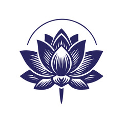 a silhouette lotus flower white background