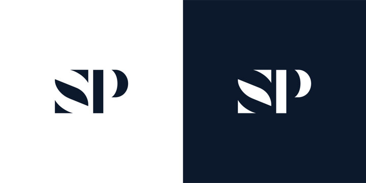 Abstract letter SP logo.