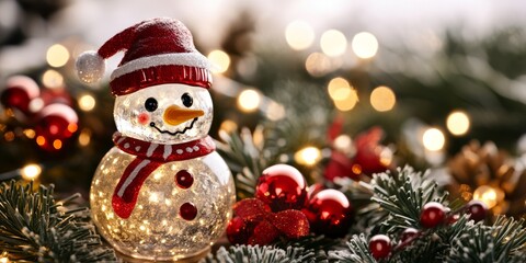 Merry Christmas and Happy New Year bright colorful composition. Xmas background with festive decorative elements. Festive banner and web poster, greeting card, flyer and brochure