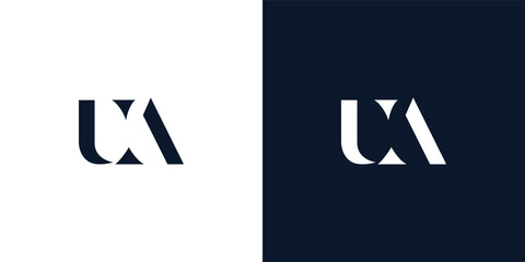 Abstract letter UA logo.