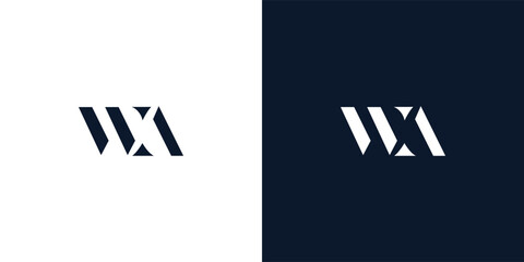 Abstract letter WA logo.