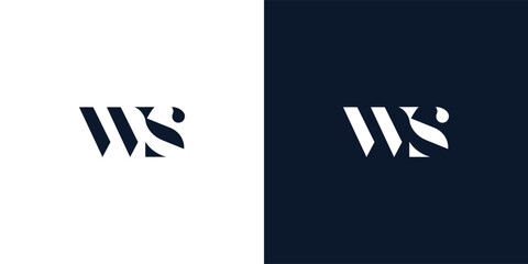Obraz premium Abstract letter WS logo.