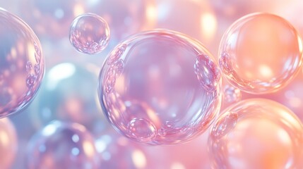 Naklejka premium Abstract Pink and Blue Spheres with Bokeh Lights