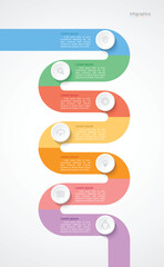Infographic 7 options design elements for your business data. Vector Illustration.