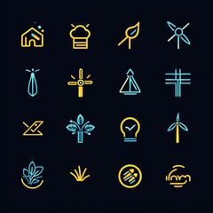 eco-friendly vector icons of renewable energy