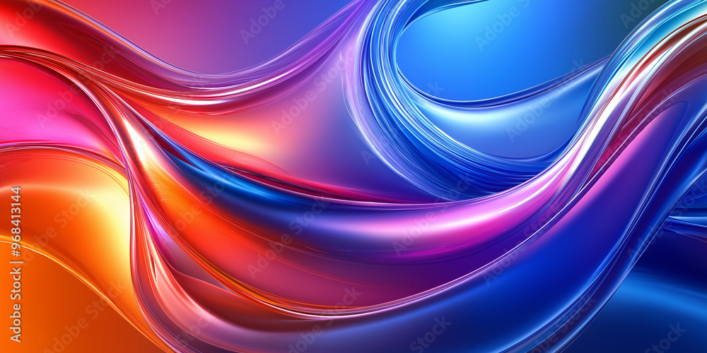 Aufkleber Abstract colorful background with wavy shapes flowing